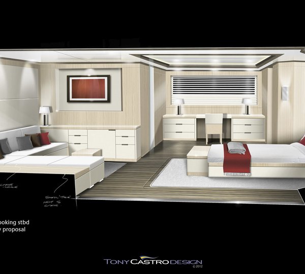 52m Tony Castro and Bilgin Yachts superyacht Voyager 170 VIP Cabin