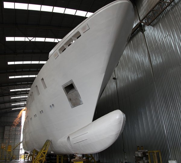 63m luxury yacht Project 601 under construction at Sunrise Yachts