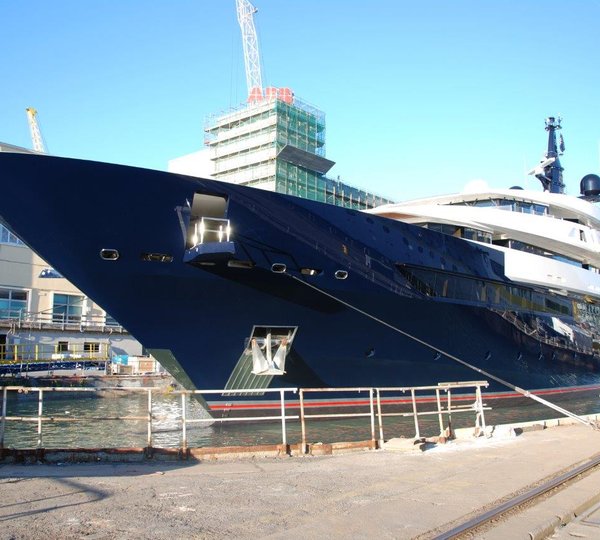 86m Oceanco 706 superyacht Seven Seas at Amico refit facility