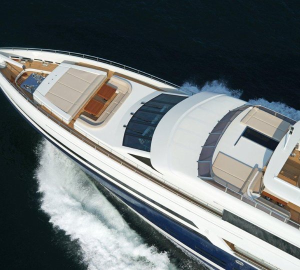 Aerial view detail of the Bilgin motor yacht Tatiana - Design by Joachim Kinder