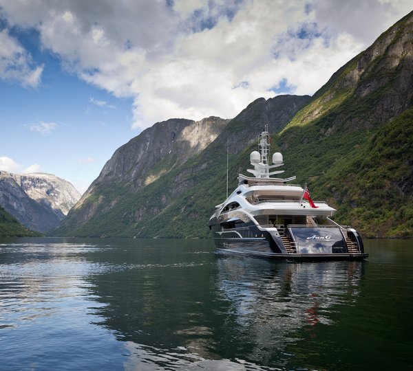 Aft view in Norway - superyacht LADY LI