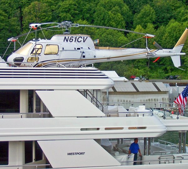 Boardwalk Superyacht Helicopter detail - Image courtesy of Westport Yachts