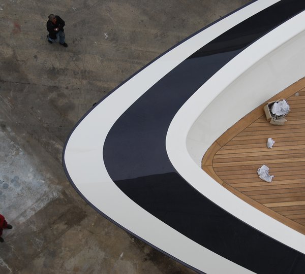 Bow of the 70 metre superyacht NUMPTIA by Rossi Navi