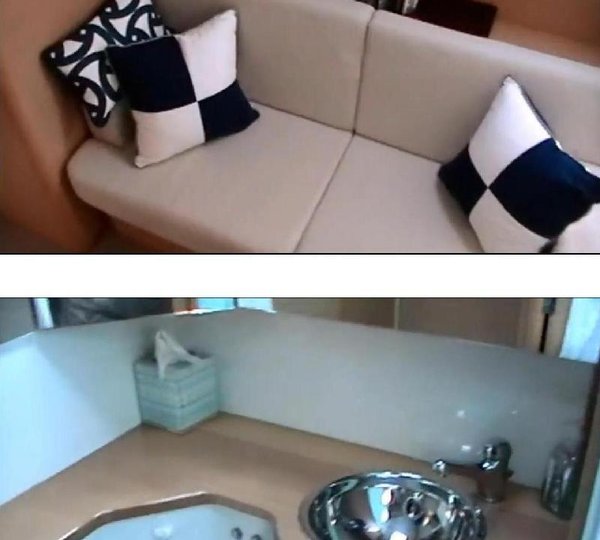 Catamaran KIWI PRYDE -  Guest Ensuite and couch detail