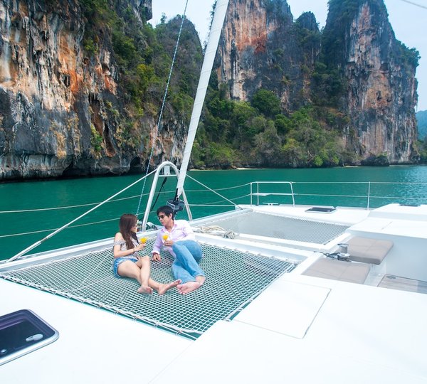 Catamaran SEA SPIRIT -  Relaxing on the Trampolines