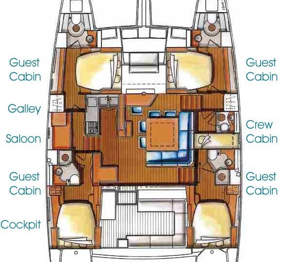 Catamaran WHISPERS - Layout