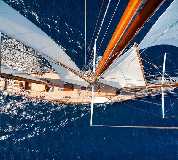 Classic sail yacht CROCE DEL SUD - From Above