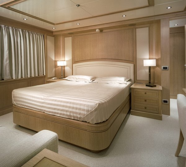 Clean and elegant accommodation aboard superyacht FERDY