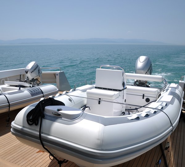 Close up of the tenders on the Motor Yacht Ceylan