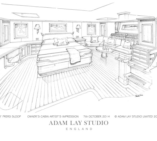 Frers Superyacht Hull 1012 - Owners Cabin
