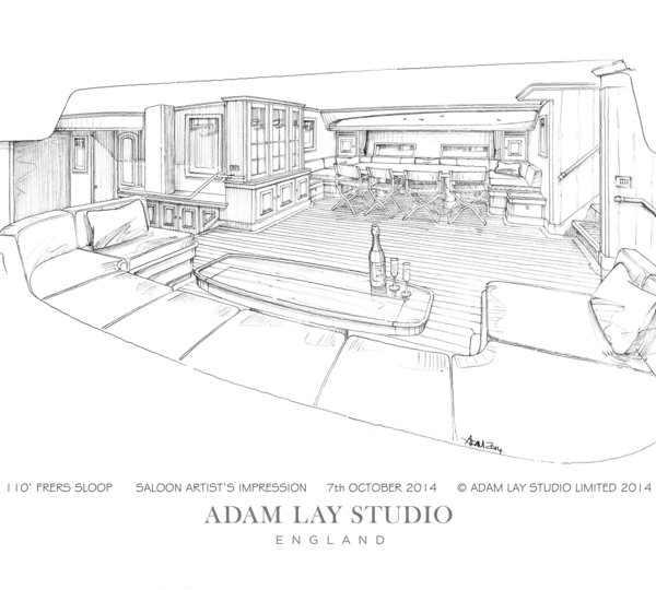 Frers Yacht Hull 1012 - Saloon