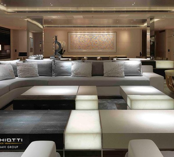 Grace E superyacht - Main Saloon - Photo by Giuliano Sargentini