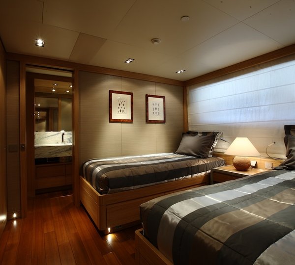 Guest Twin Cabin - Yacht Exuma - courtesy of Perini Navi