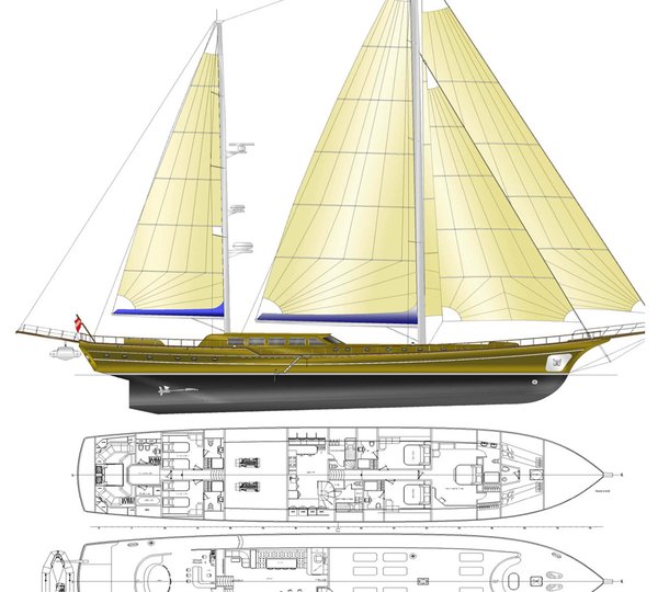 Gulet CARPE DIEM V -  Deck Plan and Layout