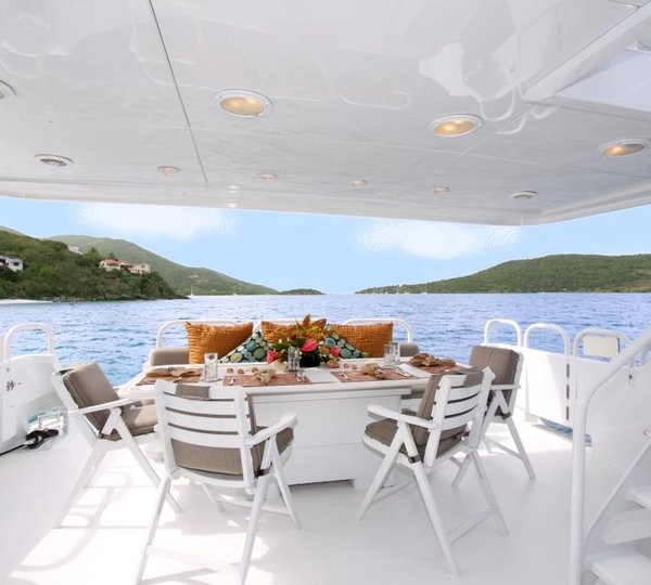 INSATIABLE - Aft deck dining