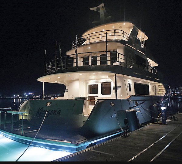 Koonoona Yacht by night - aft view