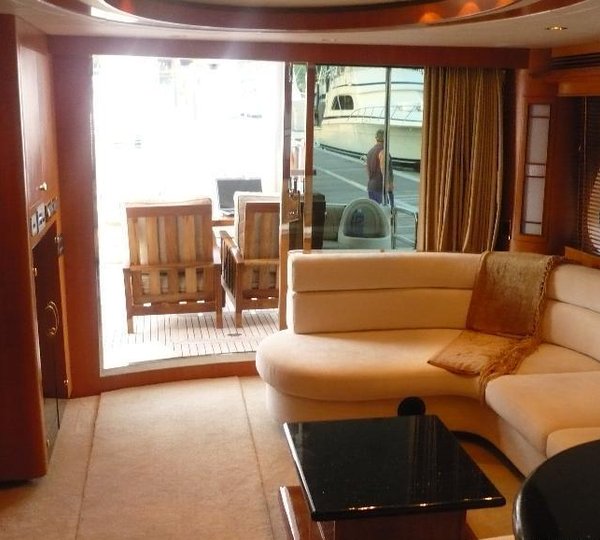 LADY MARGARET -  Salon looking Aft