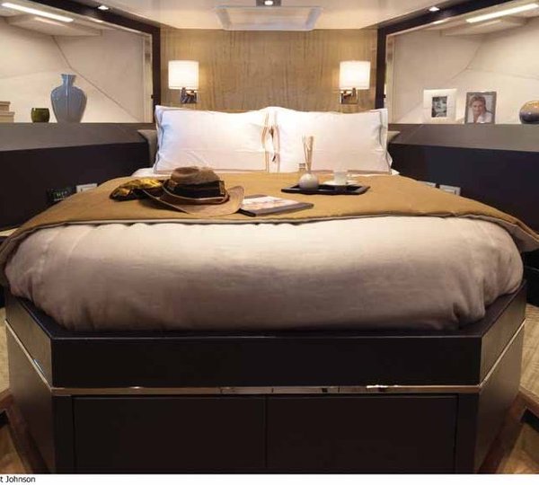 Luxurious cabins aboard Alpha 76 Express yacht by Cheoy Lee - Photo credit 2011 Forest Johnson