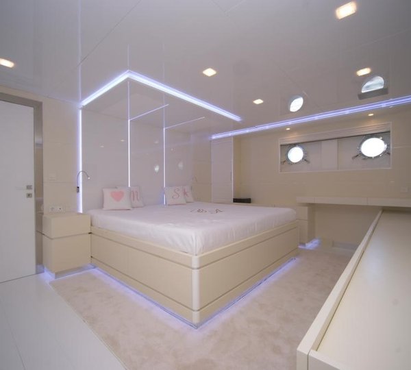 Luxurious cabins aboard Irie Man superyacht