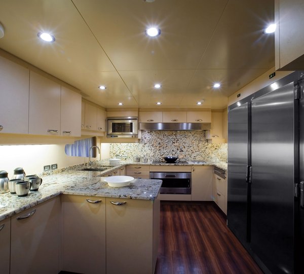 Luxury charter yacht Princess Iolanthe - Galley - image courtesy of Mondo Marine