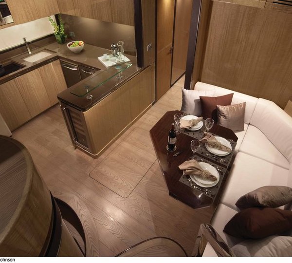 Luxury yacht Alpha 76 Express - Galley and Dining Photo by Forest Johnson