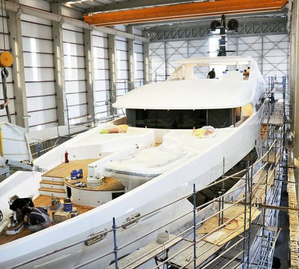 Luxury yacht BEBE in build - Image credit to Vosmarine