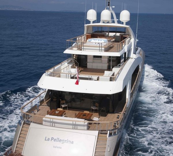 Luxury yacht La Pellegrina - rear view