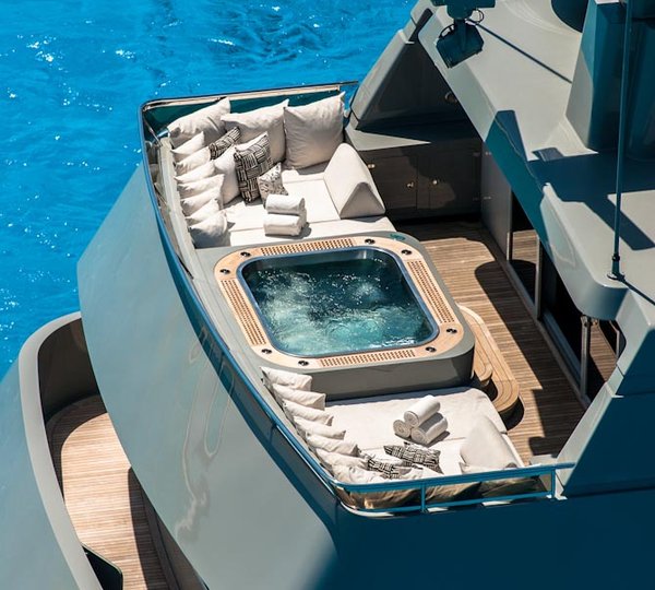 Luxury yacht Plan B - Jacuzzi deck. Photo credit yachtplanb.com