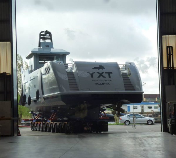 Luxury yacht support vessel YXT One - aft view