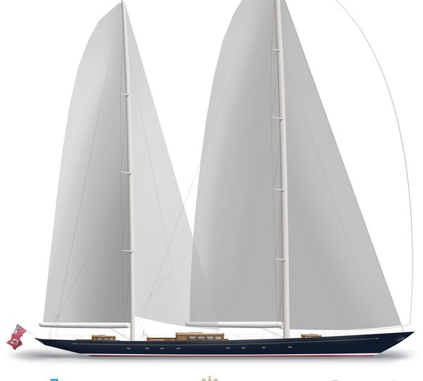 Luxury yacht Aquarius Sail Plan