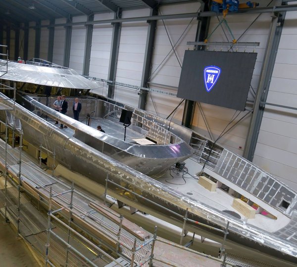 Maia under cinstruction photo by Dutch Yachting