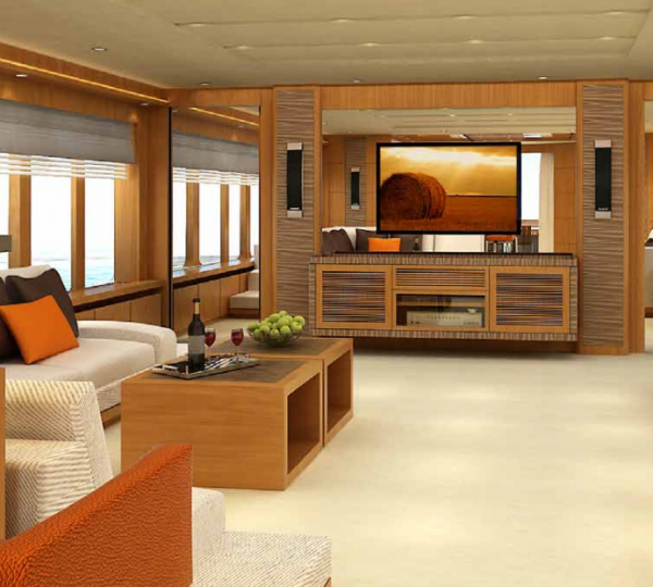 Main Salong on board of the yacht Electra by IAG Yachts