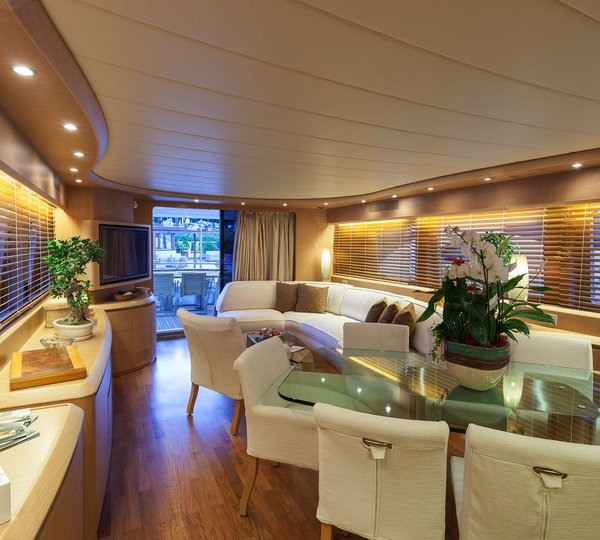 Maiora Yacht SANDS 1 - Salon and Dining looking Aft