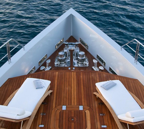 Motor Yacht Preference - bow, top view. Photo credit Tansu Yachts