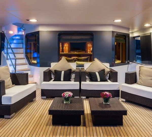 Motor yacht BRAZIL - Upper deck looking forward