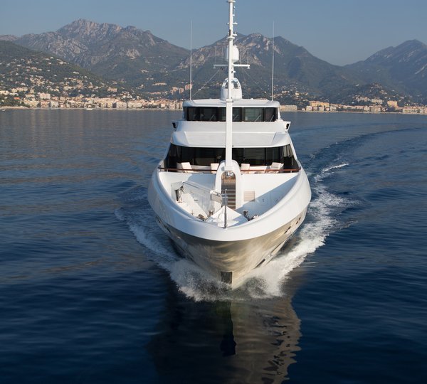 Motor yacht Lady Candy - front view - Image by Jeff Brown Superyacht Media