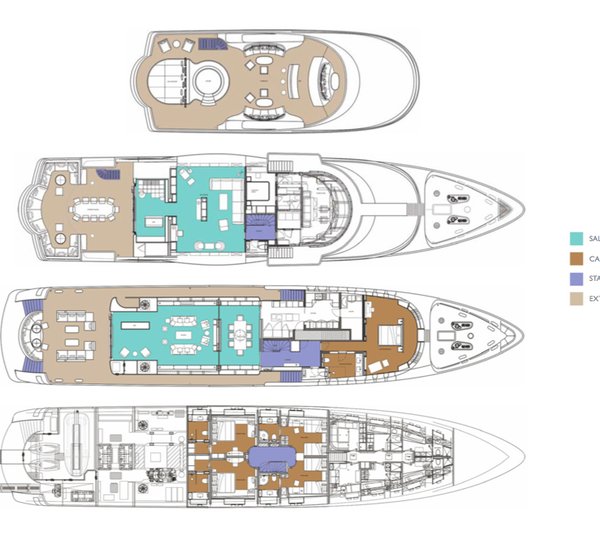 Motor yacht ORIENT STAR - Layout of decks