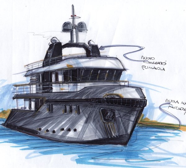 Ocean King 88 Yacht sketch
