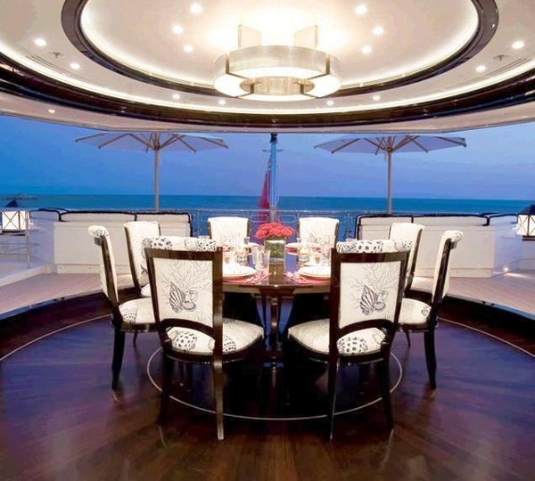 Oceanco Motor Yacht ALFA NERO - Aft Deck Dining