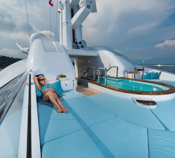 Oceanco Yacht NIRVANA - Sundeck Pool and Sunbeds