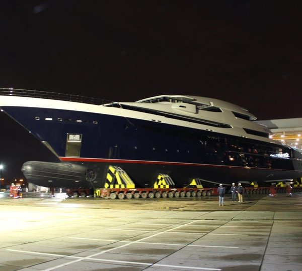 Oceanco motor yacht Project PA164 (Y709) leaving her shed