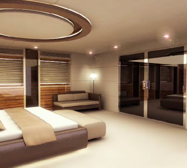 Onwer Cabin on the superyacht BaiaMare - Image courtesy of Ned Ship Group
