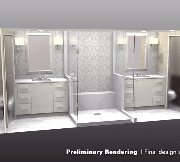 Preliminary rendering of the luxury yacht 100 RPHs bathroom