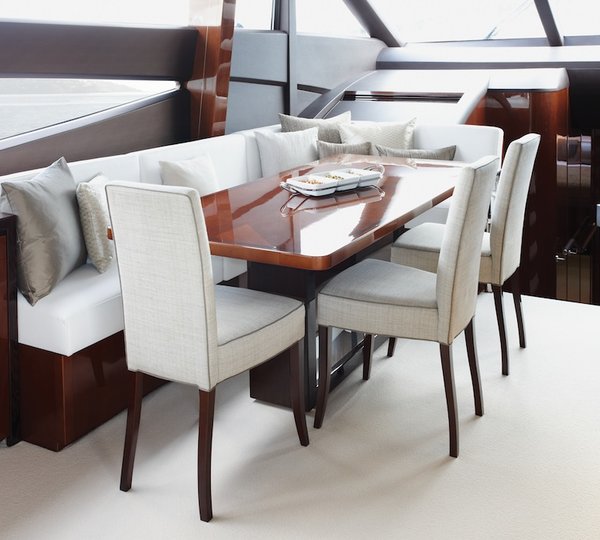 Princess 72 Yacht Dining Area - Image courtesy of Princess Yachts International
