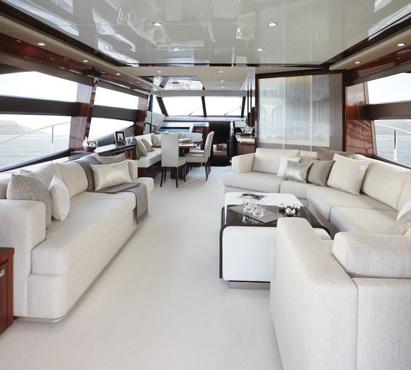 Princess 72 motor yacht salon - Image courtesy of Princess Yachts International