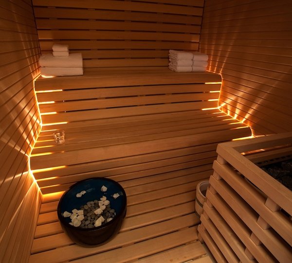 Realxing Sauna aboard luxury yacht Numptia