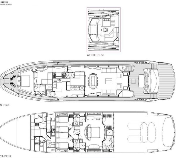 SIMPLE PLEASURE - Deck layout credit Sunseeker Yachts