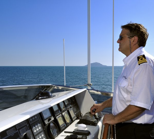 SL100 ARIA -  At the Helm on the Flybridge