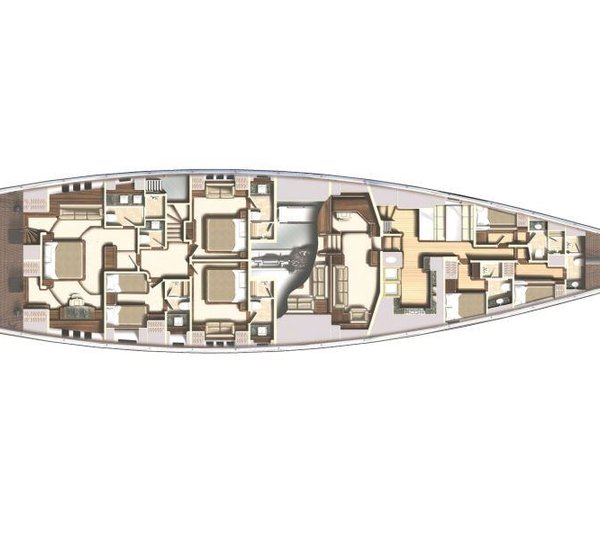 SY TWILIGHT - Layout lower deck