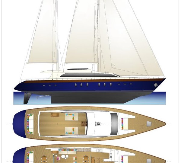 Sail yacht L'AQUILA - Layout